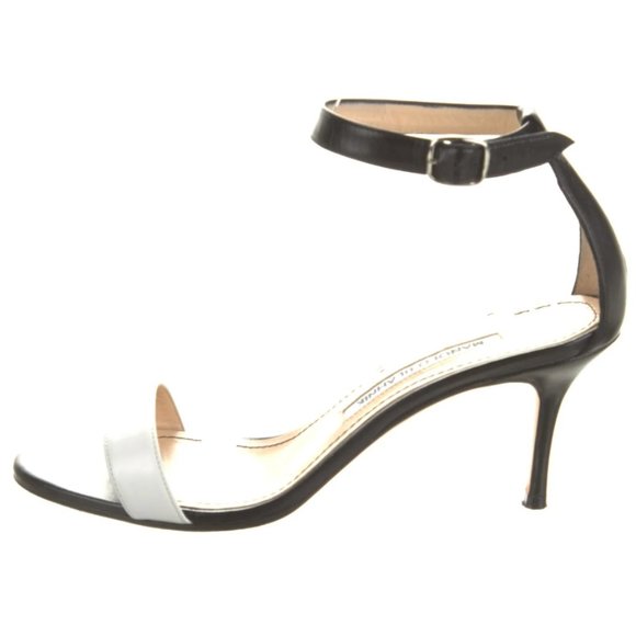Manolo Blahnik Sandals Black and White Size 35.5 / US 5.5 Fits like US 6 - Picture 3 of 5